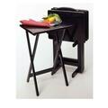 Winsome Trading Winsome 5pc TV Table Set 4 Table and Stand Rectangular-Black 22520